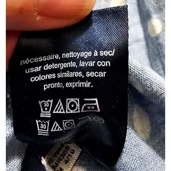 Tommy Hilfiger Womens Blue Polka Dot Button-Up Shirt Size M - Picture 8 of 12